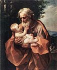 Joseph Canvas Paintings - St Joseph with the infant Jesus